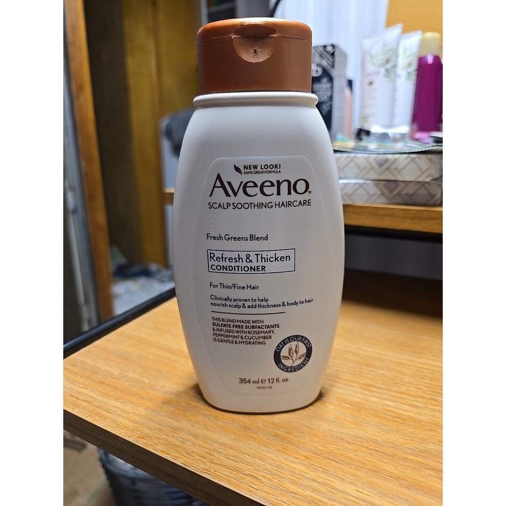 Aveeno Refresh & Thicken Conditioner Fresh Greens Blend 12oz For Thin /Fine Hair